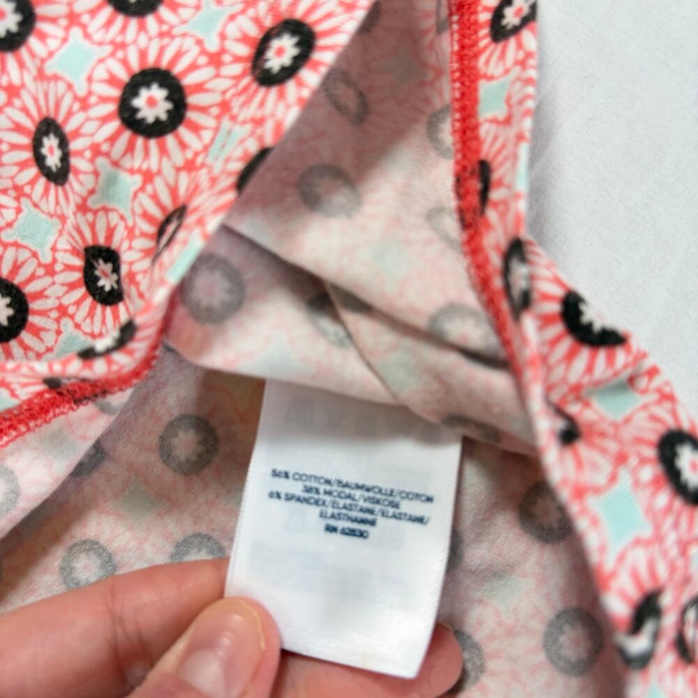 Lands end womens orange blue geometric print cap sleeve top. Size 1X. career - Picture 4 of 5